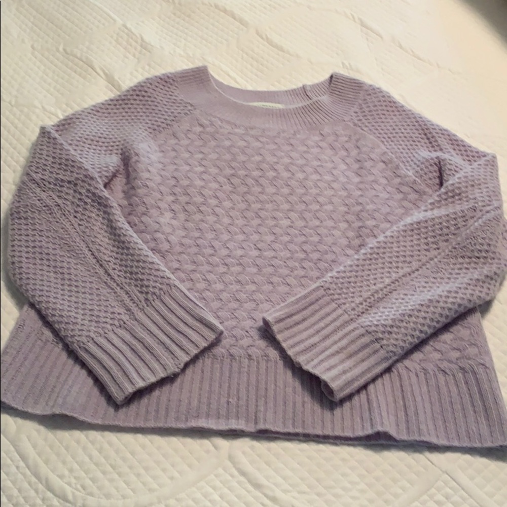 White and Warren lavender cashmere sweater, size M